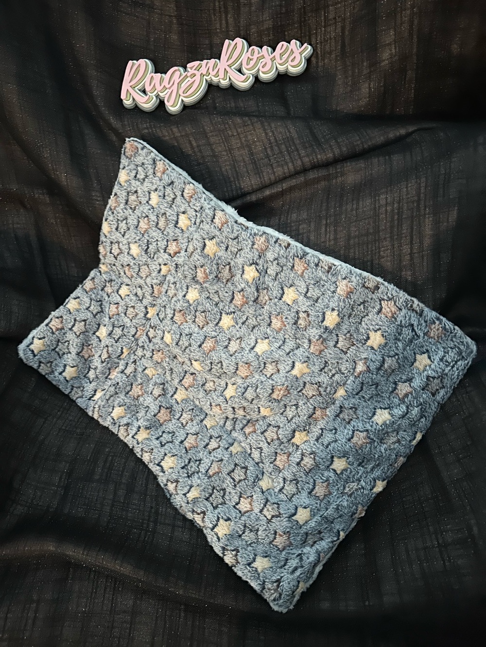 Grey Colorful Star Reversible Portable Pet Bed